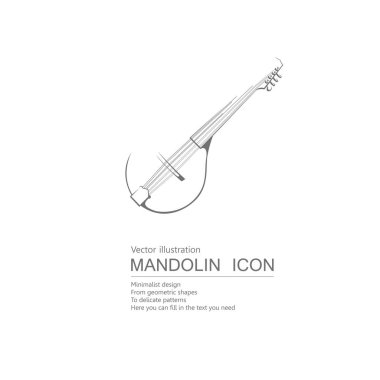 Vektör mandolin çizilmiş. Beyaz arka planda yalıtılmış.