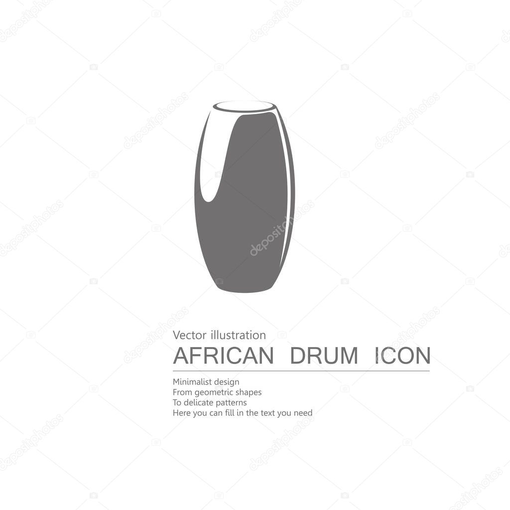 Vector drawn African drums. Isolated on white background.