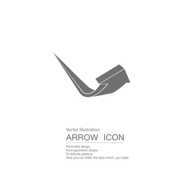 Vector drawn arrow. Isolated on white background.