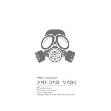 Vektör gaz maskesi. Beyaz arkaplanda izole.