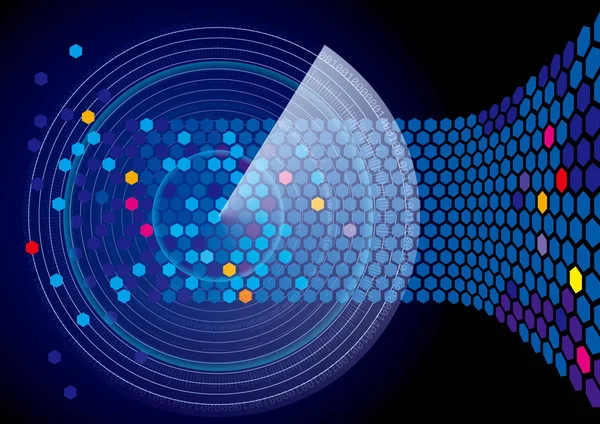 Fouillez Système Numérisation Conception Radar Bleue — Image vectorielle