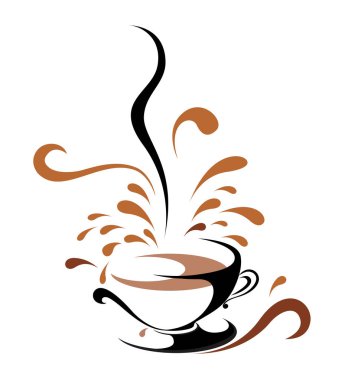 Vektör kahve çekti. Beyaz arkaplanda izole.