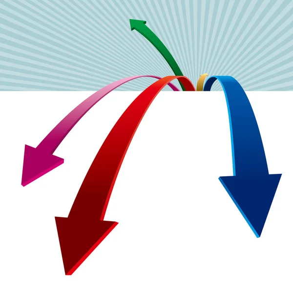Kreatywny Projekt Strzały Kolorowy Projekt Strzałki — Wektor stockowy