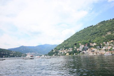 Como, İtalya - 15 Haziran 2018: Görünüm Como tekne turu sırasında