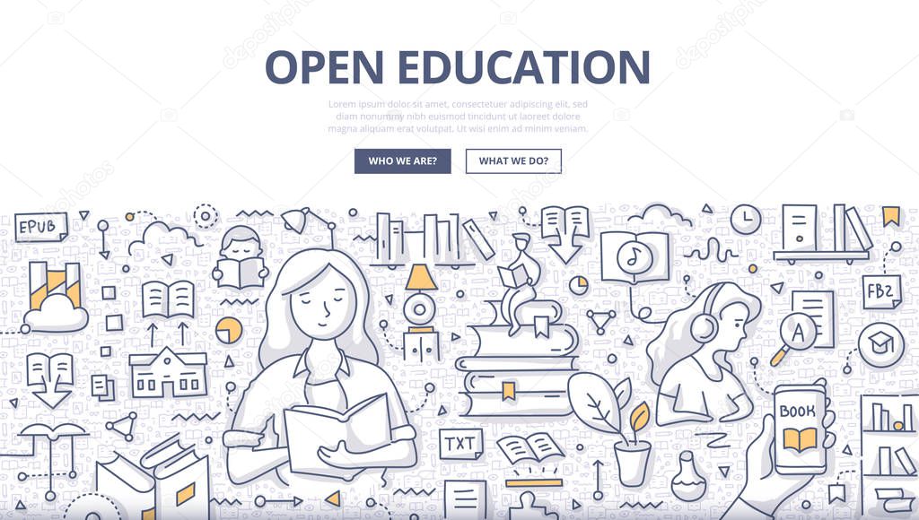 Open Education Doodle Concept