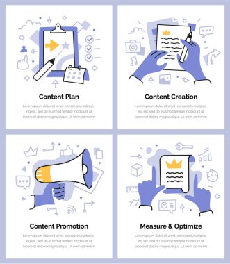 Nokta çizimler oluşturma, teşvik, ölçme ve içeriğini optimize doodle. İçerik strateji kavramları web, mobil uygulama ya da basılı materyaller için