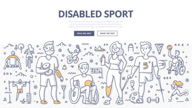 Engelli spor Doodle kavramı