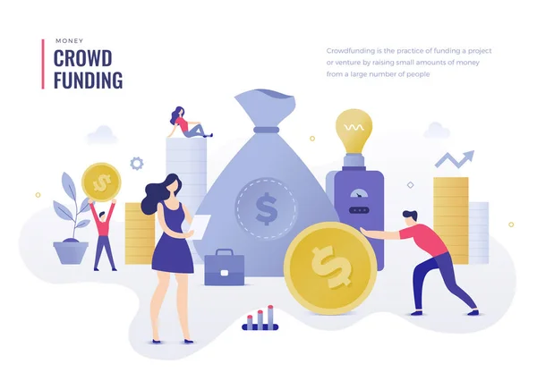 Crowdfunding-Konzept — Stockvektor