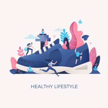 Sağlıklı Lifestyle Concept Illustration