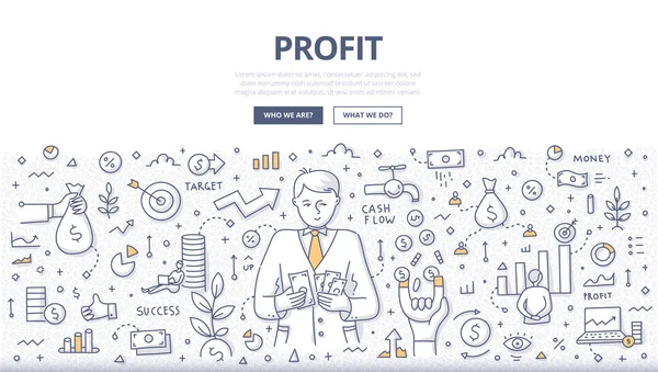 Profit Doodle Concept — Stock Vector