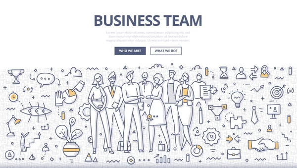 Business Team Doodle-Konzept — Stockvektor