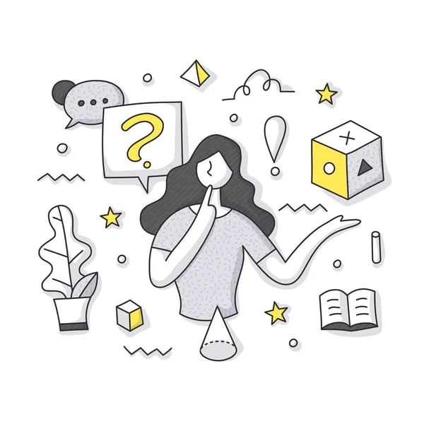 Perguntas frequentes Doodle Spot Concept —  Vetores de Stock