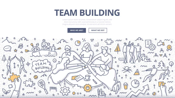 Teambuilding-Doodle-Konzept — Stockvektor