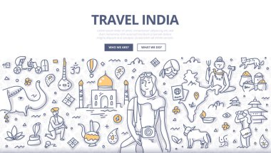 Seyahat Hindistan Doodle Kavramı