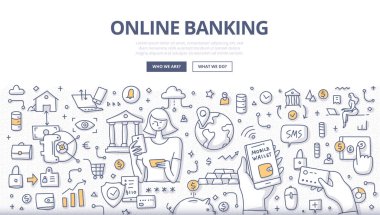 Online Bankacılık Doodle Kavramı