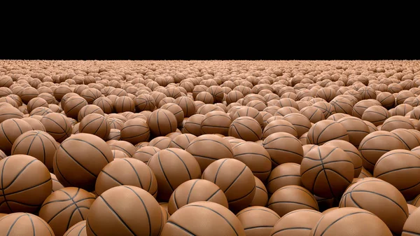 Renderização Sobre Uma Pilha Basquete — Fotografia de Stock