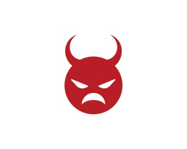 Şeytan boynuzu vektör simge tasarlamak şablonu