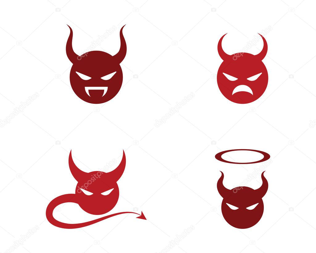 Devil horn Vector icon design illustration Template