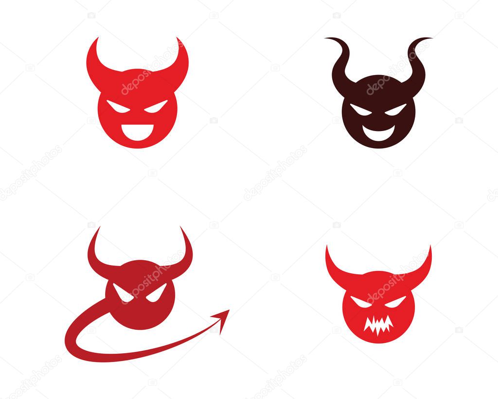 Devil horn Vector icon design illustration Template