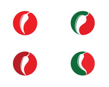 Kırmızı sıcak doğal biber ikonu Şablon Vektör Resimlendirmesi