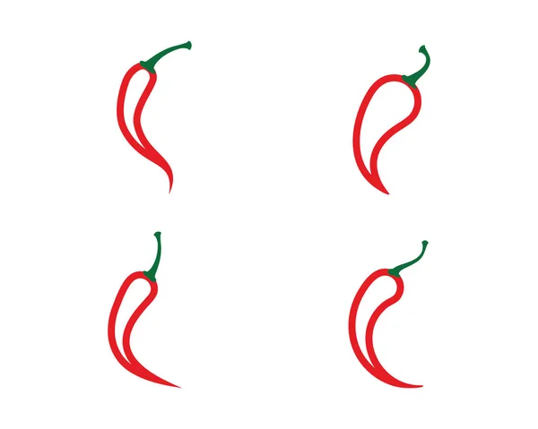 Červená Horká Přírodní Chilli Ikona Šablona Vektor Ilustrace — Stockový vektor