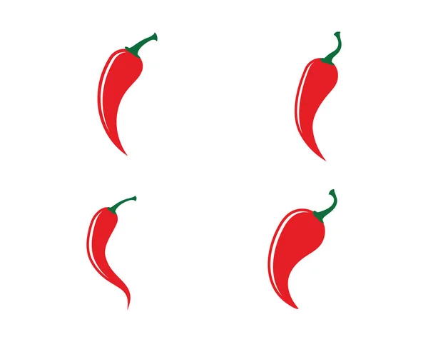 Vörös Forró Természetes Chili Ikon Sablon Vektor Illusztráció — Stock Vector