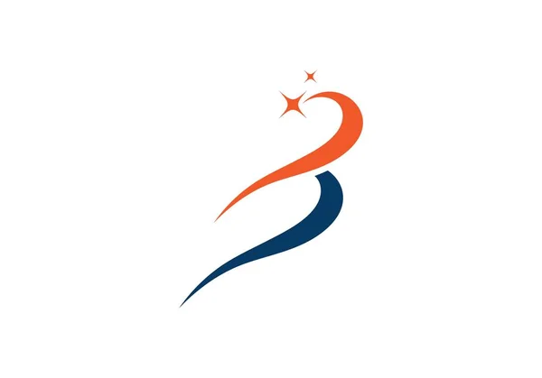 Lettre Avec Modèle Logo Étoile — Image vectorielle