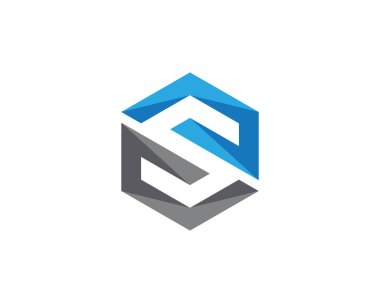 S Logo altıgen illüstrasyon simge vektör şablonu