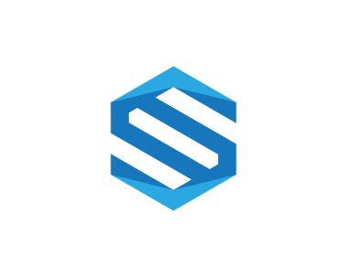 S Logo altıgen illüstrasyon simge vektör şablonu
