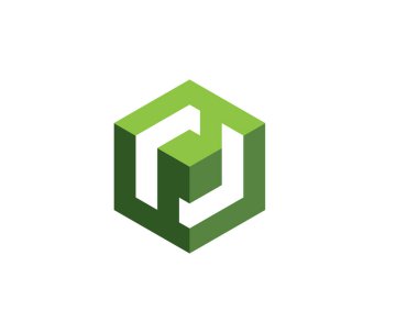 P Logo altıgen illüstrasyon simge vektör şablonu