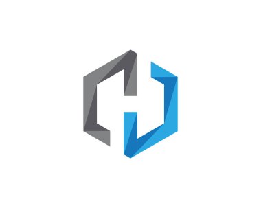 H Logo altıgen illüstrasyon simge vektör şablonu