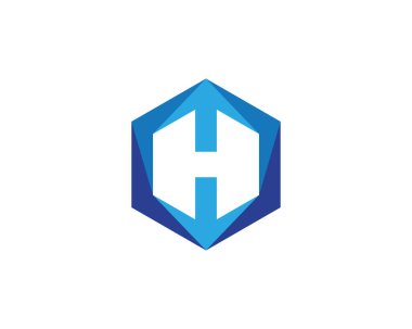 H Logo altıgen illüstrasyon simge vektör şablonu