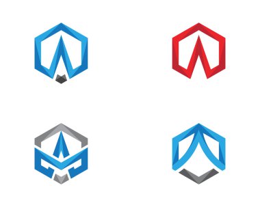 Bir Logo altıgen illüstrasyon simge vektör şablonu