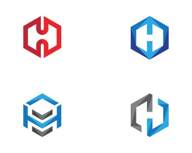 H Logo altıgen illüstrasyon simge vektör şablonu