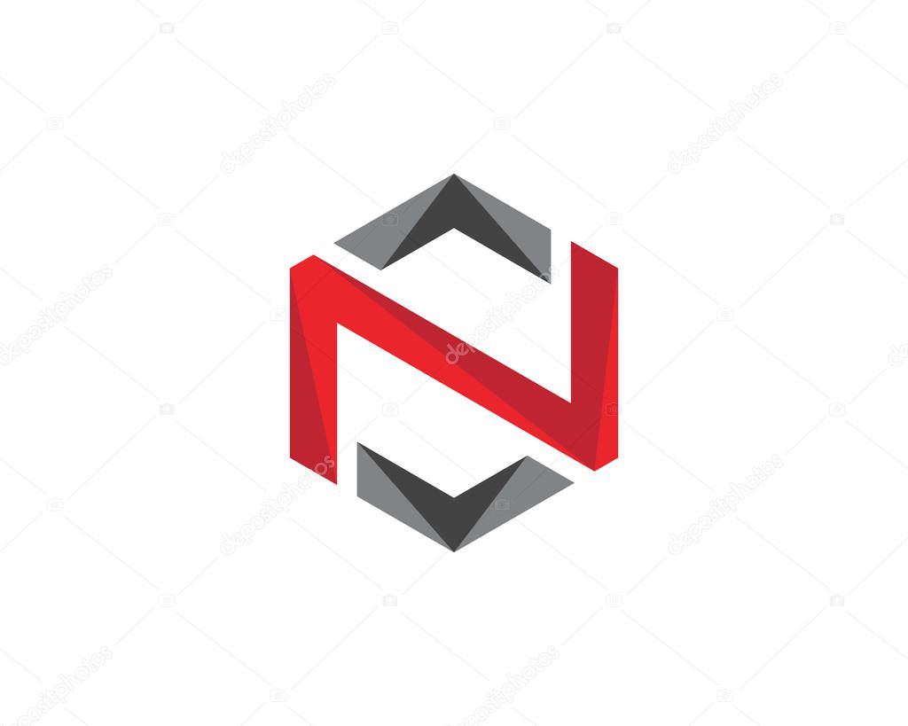 N Logo Hexagon illustration Icon Vector Template