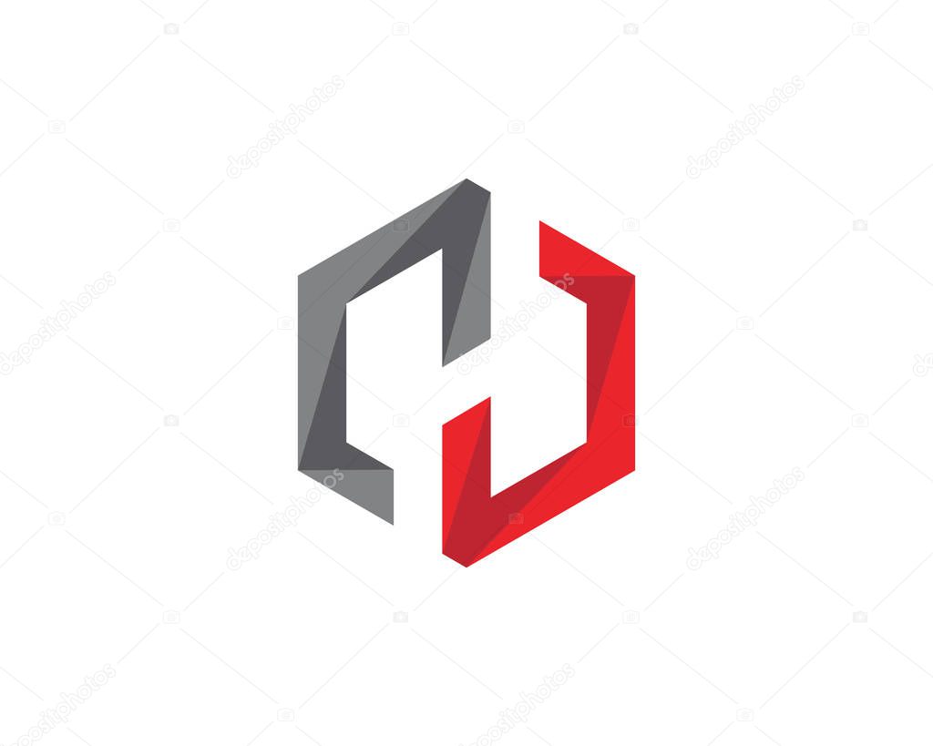H Logo Hexagon illustration Icon Vector Template