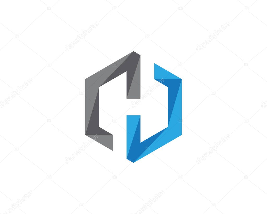 H Logo Hexagon illustration Icon Vector Template