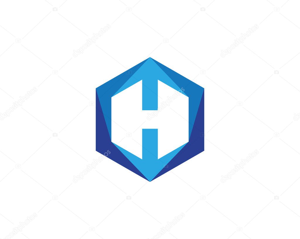 H Logo Hexagon illustration Icon Vector Template