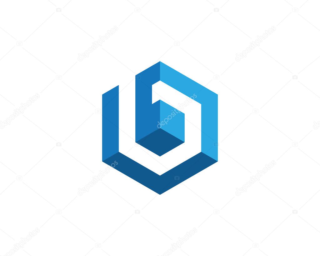 B Logo Hexagon illustration Icon Vector Template