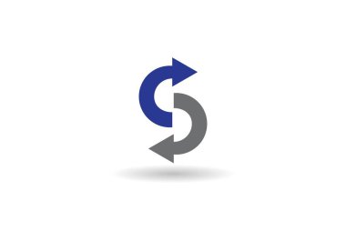 S harfi ok vektör çizim simgesini Logo şablonu tasarım