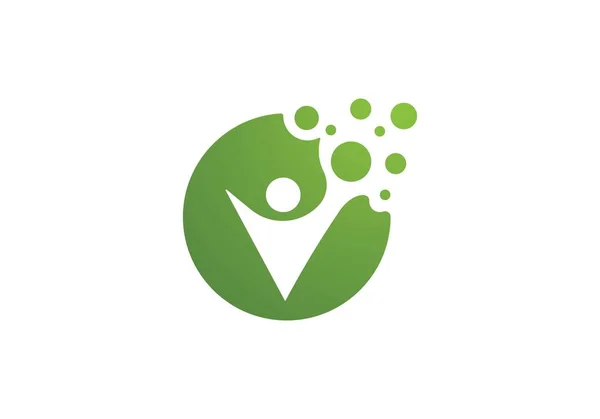 Vida Saudável Modelo Logotipo Ícone Vetor Ilustração Design —  Vetores de Stock