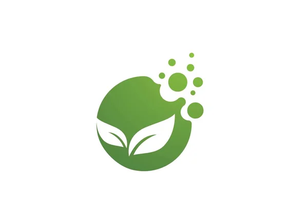 Logos Green Leaf Ecology Nature Element Vector Icon - Stok Vektor