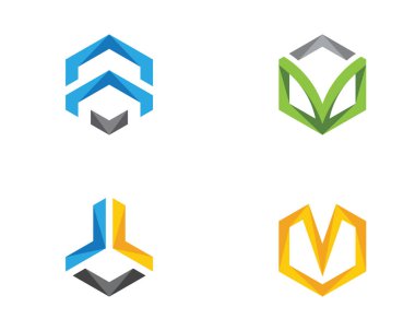 Altıgen Logo illüstrasyon simge vektör şablonu