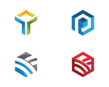 Altıgen Logo illüstrasyon simge vektör şablonu