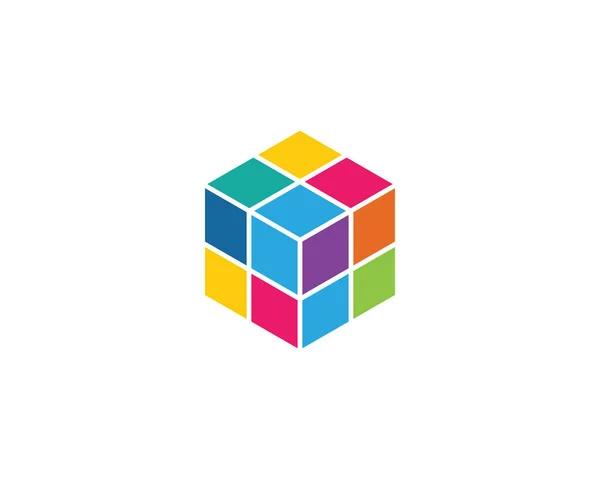 Cubo Logo Plantilla Vector Icono Ilustración Diseño — Vector de stock