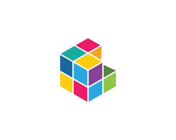 Cubo Logo Plantilla Vector Icono Ilustración Diseño — Archivo Imágenes Vectoriales