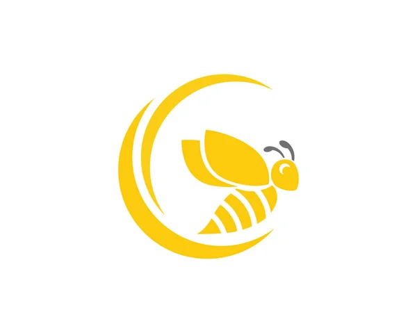 Bee Logo Template Vector Icon Illustration Design — Stock Vector