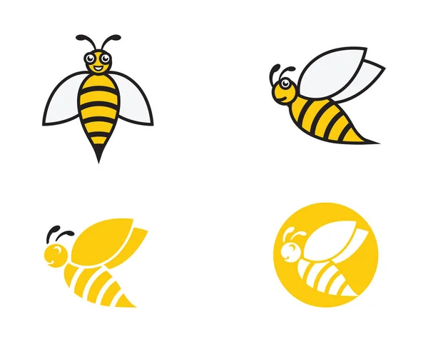Bee Logo Template Vector Icon Illustration Design — Stock Vector