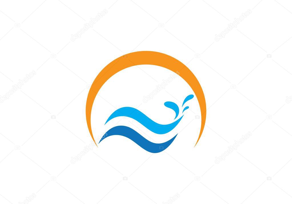 Water Wave symbol and icon Logo