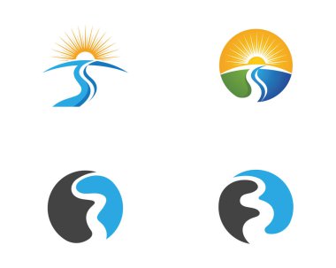 River Logo Şablonu vektör çizimi tasarımı